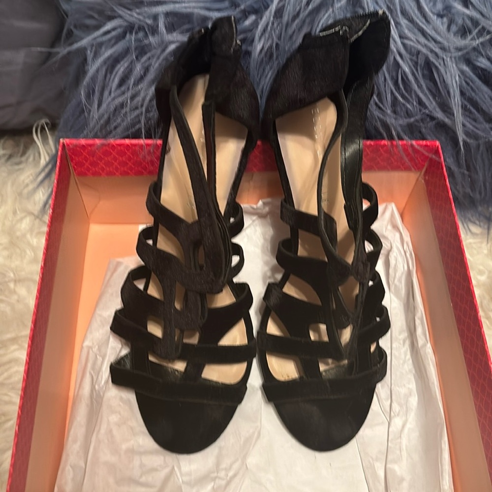 Black strappy heels